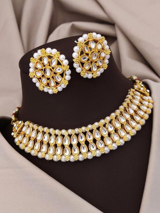 Rani Kundan Necklace & Earrings Set