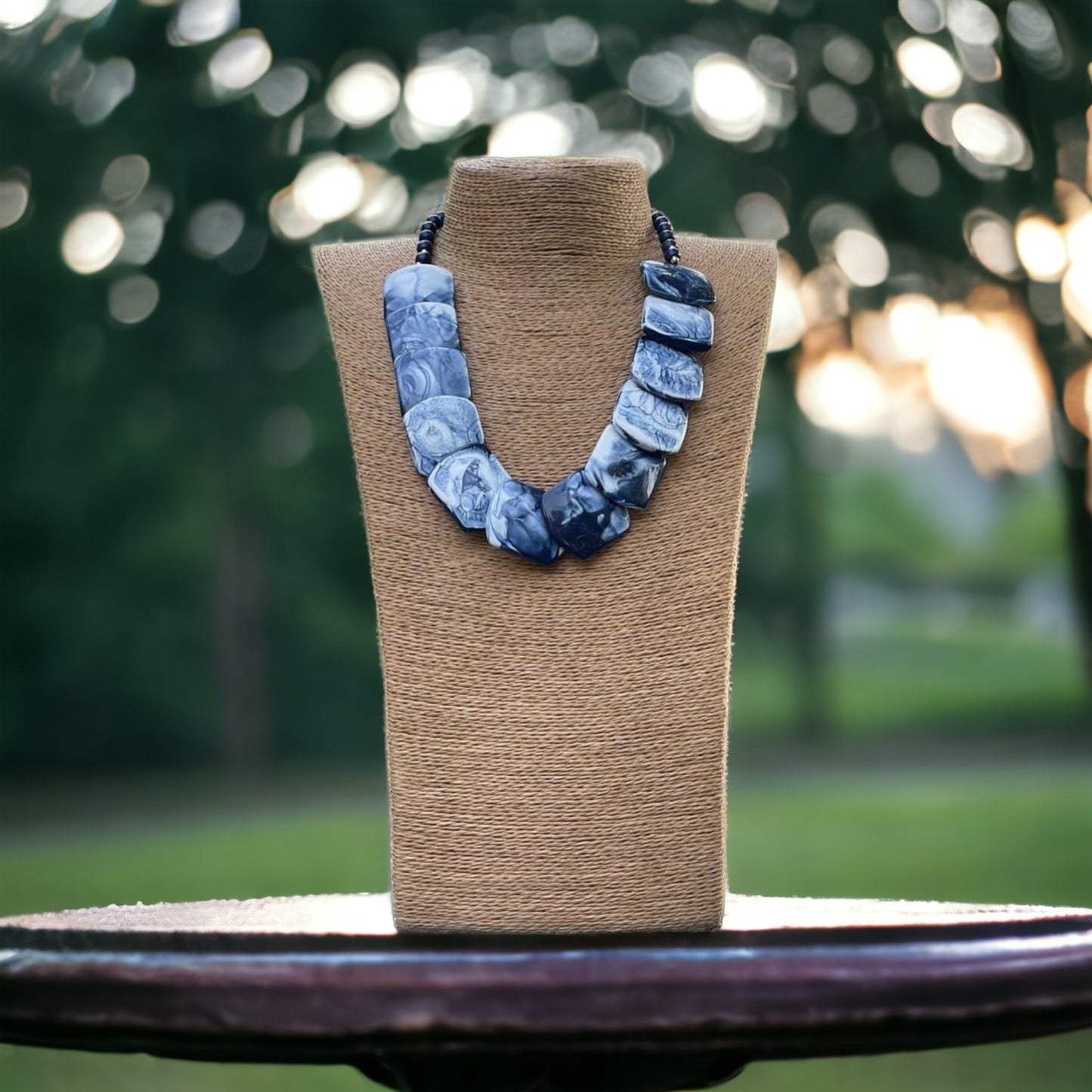 Marble Necklace (Blue)